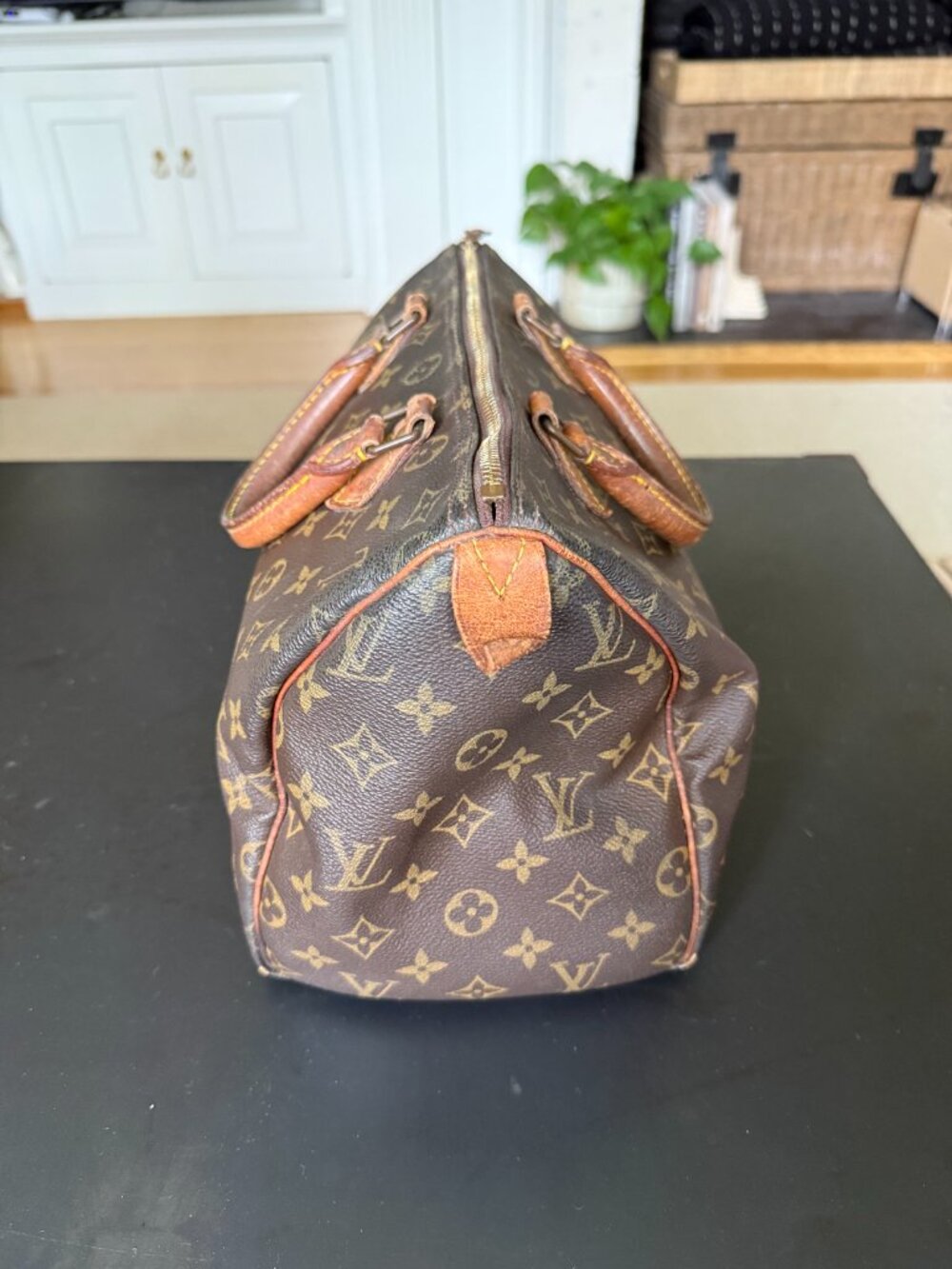 LOUIS VUITTON Speedy 30 Monogram Satchel Duffel Bag Vintage, free COA & twillies - Picture 7 of 16